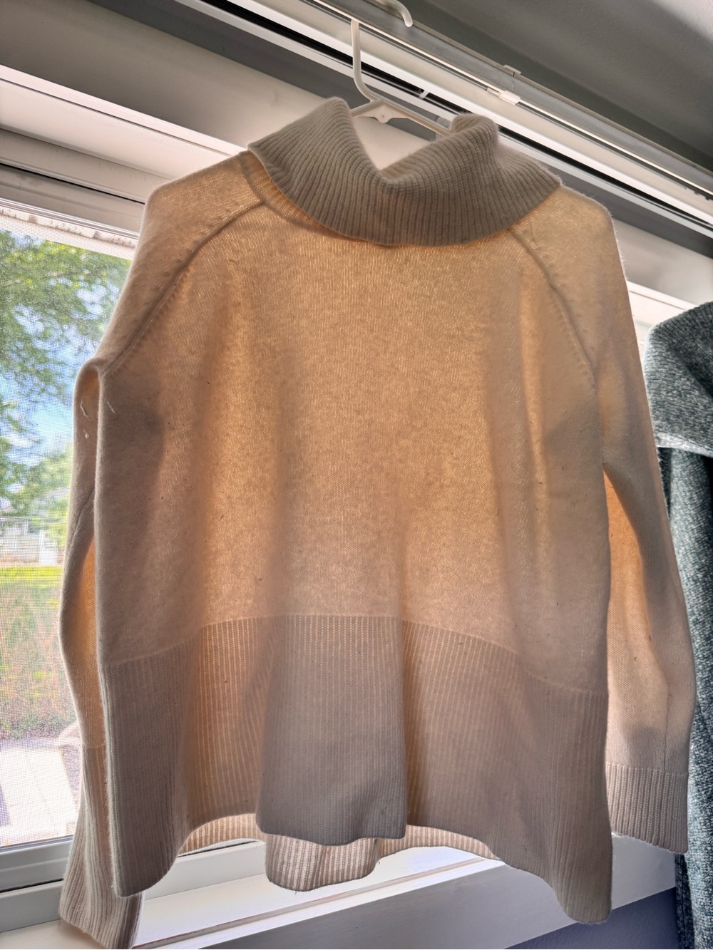 Athleta Ivory Oversized Cowl Neck Sweater Large